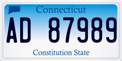 CT license plate AD87989