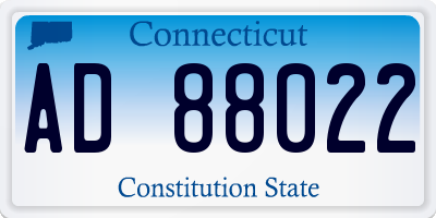 CT license plate AD88022