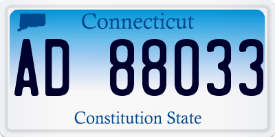 CT license plate AD88033