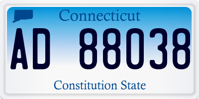 CT license plate AD88038