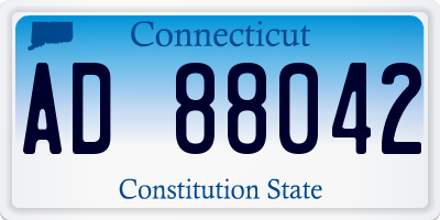 CT license plate AD88042