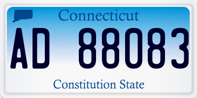 CT license plate AD88083