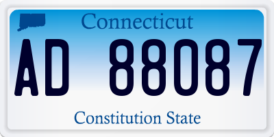CT license plate AD88087
