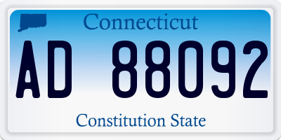 CT license plate AD88092