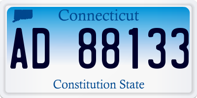 CT license plate AD88133