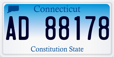 CT license plate AD88178