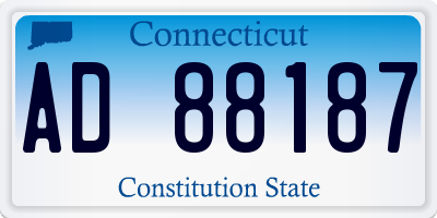 CT license plate AD88187