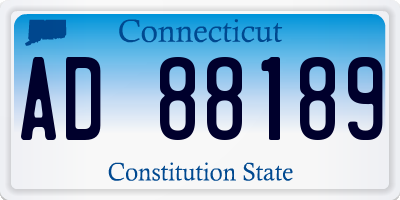CT license plate AD88189