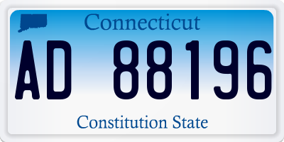 CT license plate AD88196