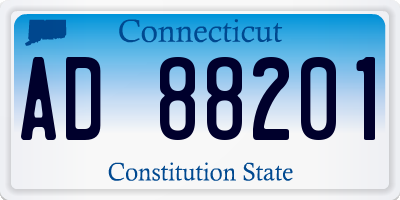 CT license plate AD88201
