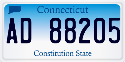 CT license plate AD88205