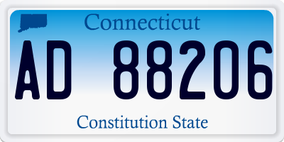 CT license plate AD88206