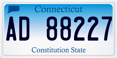 CT license plate AD88227