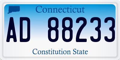 CT license plate AD88233