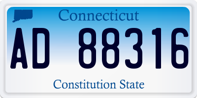 CT license plate AD88316
