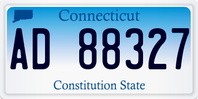 CT license plate AD88327