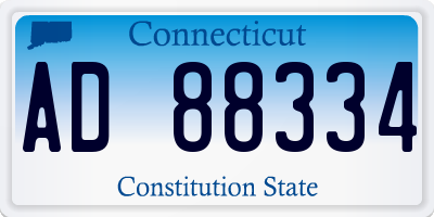 CT license plate AD88334