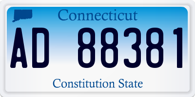 CT license plate AD88381