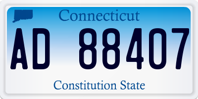 CT license plate AD88407
