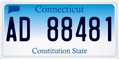 CT license plate AD88481