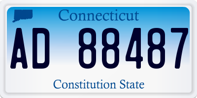 CT license plate AD88487