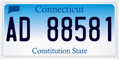 CT license plate AD88581