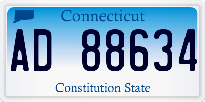 CT license plate AD88634