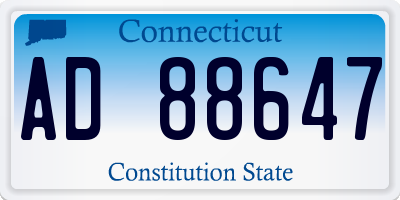 CT license plate AD88647