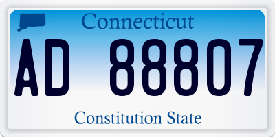 CT license plate AD88807