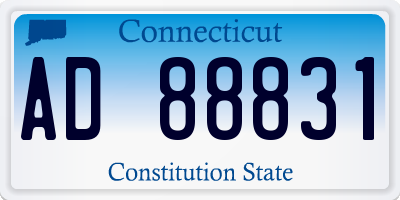 CT license plate AD88831