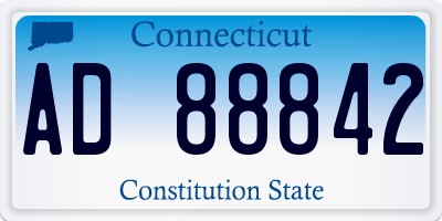 CT license plate AD88842