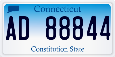 CT license plate AD88844