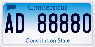 CT license plate AD88880