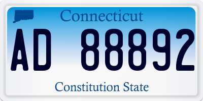 CT license plate AD88892