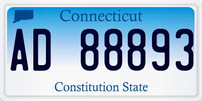 CT license plate AD88893