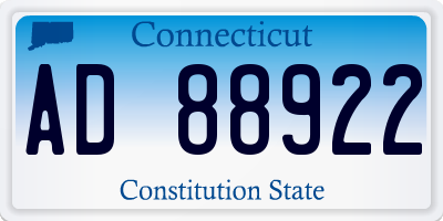 CT license plate AD88922