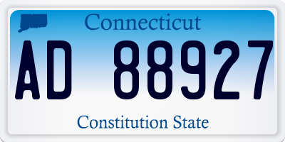 CT license plate AD88927