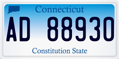 CT license plate AD88930