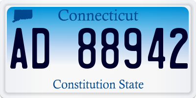 CT license plate AD88942