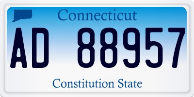 CT license plate AD88957