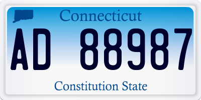 CT license plate AD88987