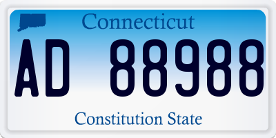 CT license plate AD88988