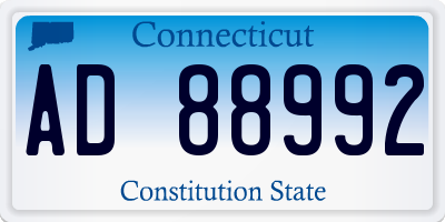 CT license plate AD88992