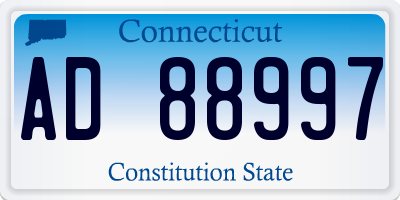 CT license plate AD88997