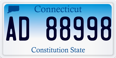 CT license plate AD88998