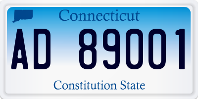 CT license plate AD89001