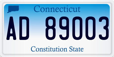 CT license plate AD89003