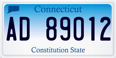 CT license plate AD89012