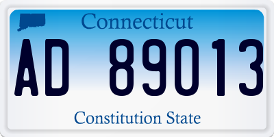 CT license plate AD89013