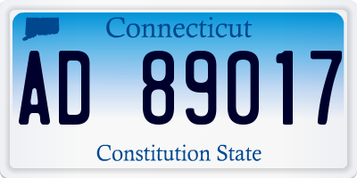CT license plate AD89017